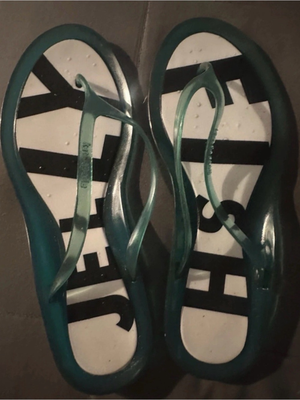 kate spade Teal Jelly Flip Flop Sandals